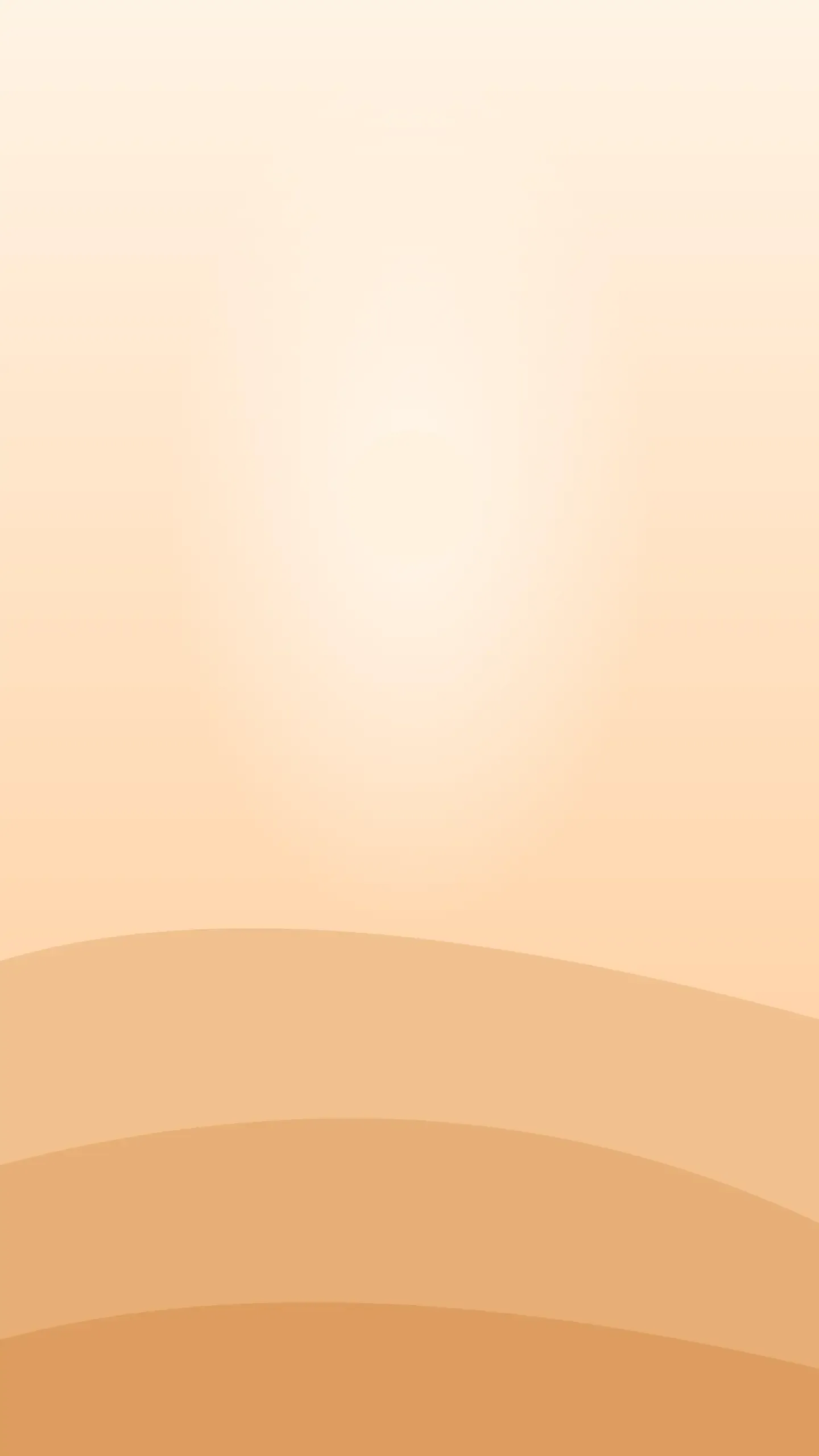 Light portrait wallpaper of a pale peach dawn over soft sand dunes
